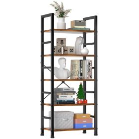 5 shelves, home office and living room, multifunctional display stand for books, brown