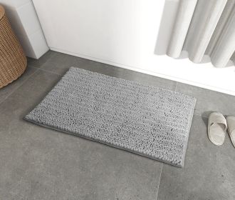 Luxury Chenille Bathroom Rug Mat; Extra Soft Thick Absorbent Shaggy Bath Rugs; Non-Slip Machine Wash Dry Plush Bath Mats for Bathroom; Shower; and Tub (default: default)